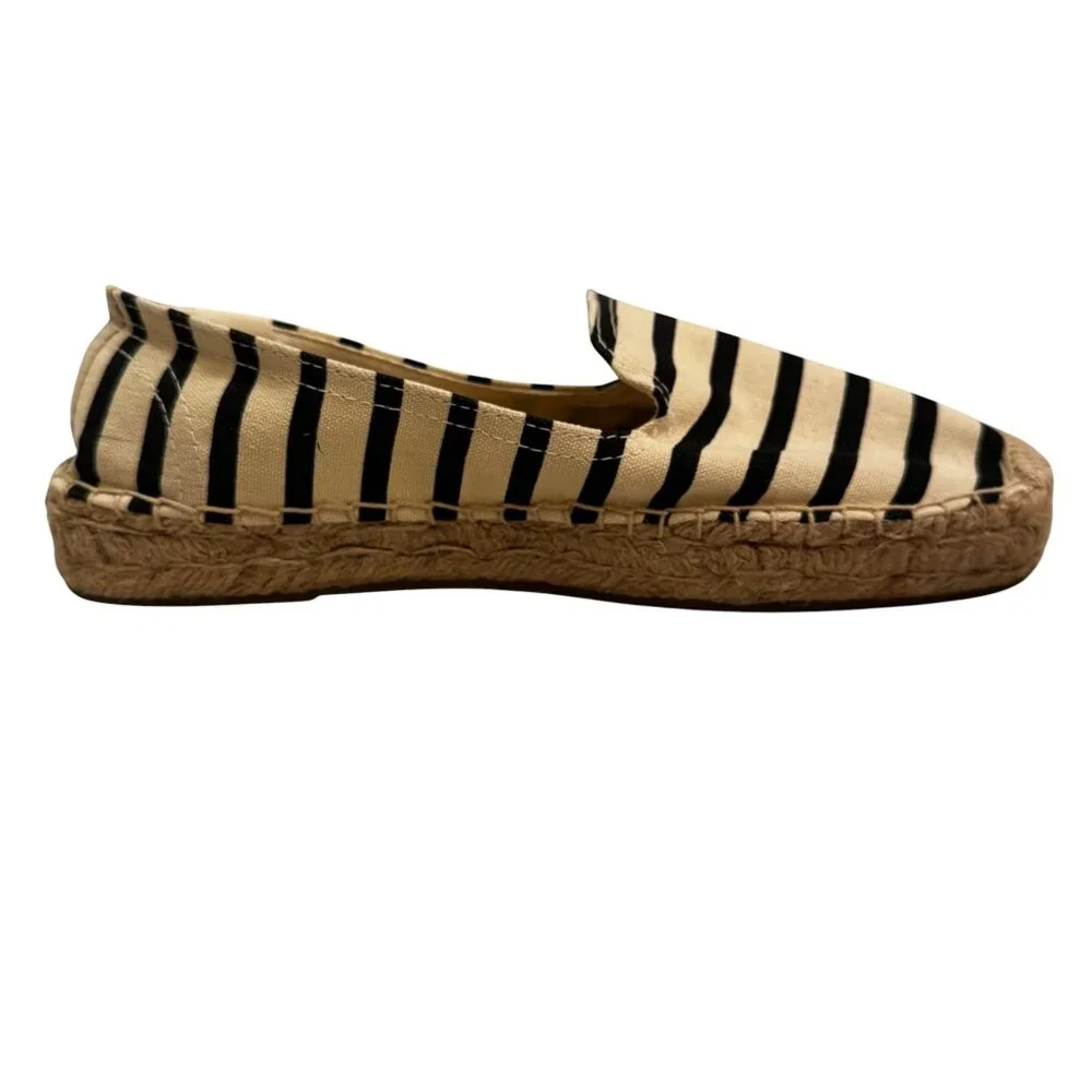 Like new! Soludos Navy & Natural Stripe Jute Platform Espadrilles Size 7